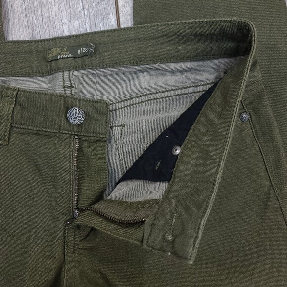 Prana Jeans Women Size 6 Kara Green Skinny Low Rise Stretch - Picture 7 of 9